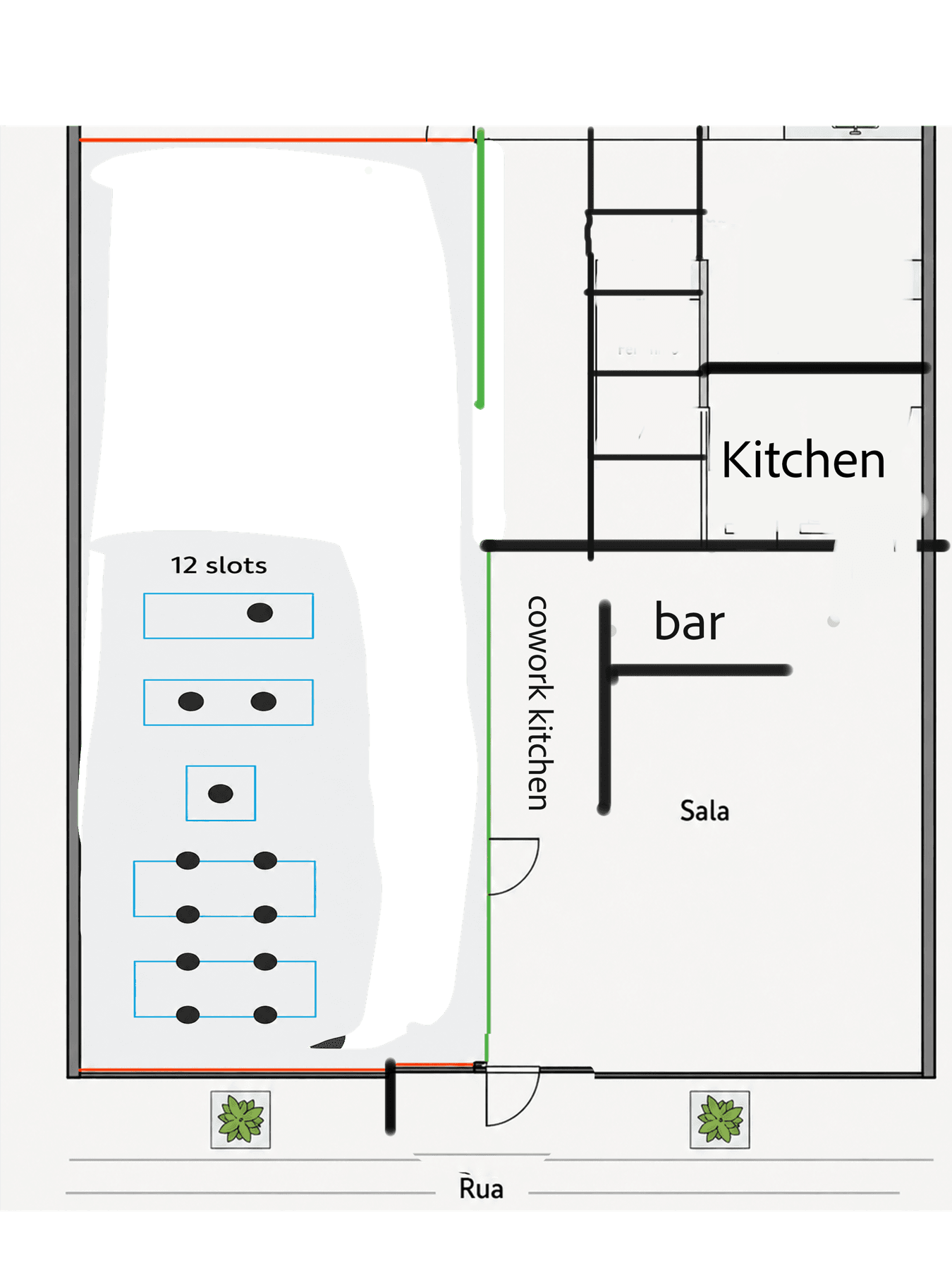 A floorplan-style planning image for Aconchego House operational mapping.